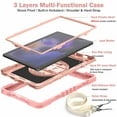 thumbnail image 4 of Decase For Galaxy Tab A8 10.5 inch X200 X205 X207,Shockproof Silicone 360 Rotating Hand Strap Kickstand Shoulder Starp Protector Case Cover,Rosegold, 4 of 9