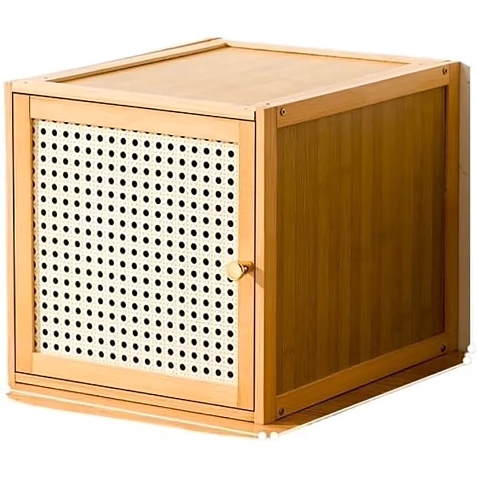 GIATUEE Solid Wood Stacking Cabinet with Doors - Large Capacity Storage Organizer for Clothing, Bedding & Home | Dust-Proof, Mildew-Proof & Easy to Assemble, Orginal Color