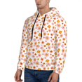 thumbnail image 3 of Kdxio 70s Retro Flowers Print Mens Casual Hooded Collar Drawstring Hoodies Pullover Sweatshirts Casual Long Sleeve Shirts-4X-Large, 3 of 7