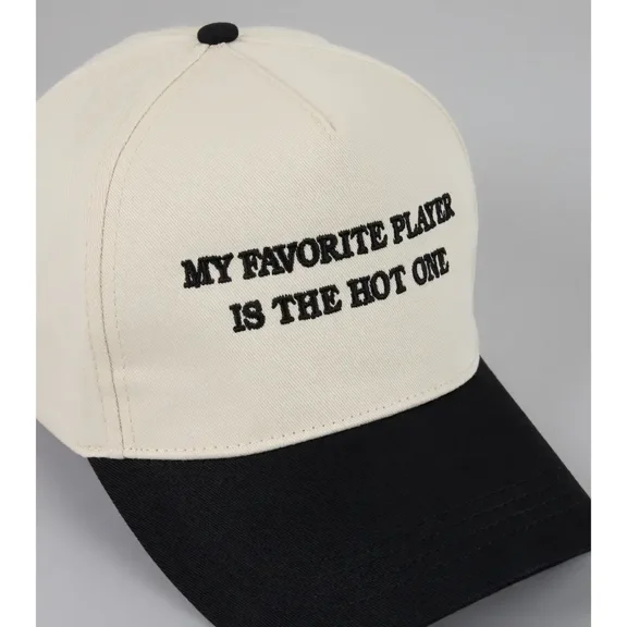 My Favorite Player Is The Hot One Embroidered Hat, Funny Statement Cap with Adjustable Fit, Trendy Streetwear Style for Men and Women, Perfect for Sports Fans, Parties, Travel and Everyday Outfits