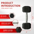 thumbnail image 2 of BalanceFrom Rubber Encased Hex Dumbbell, Black, 10 lb, 2 of 6