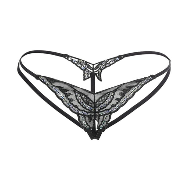 Lizida 3PCS Women's Panties Plus Size M-XL Butterfly Lace Cutout