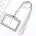 thumbnail image 3 of Multi- Badge Holder with Neck Lanyard Waterproof Dustproof Card for Name Cards, 2 Horizontal Gray, 3 of 8
