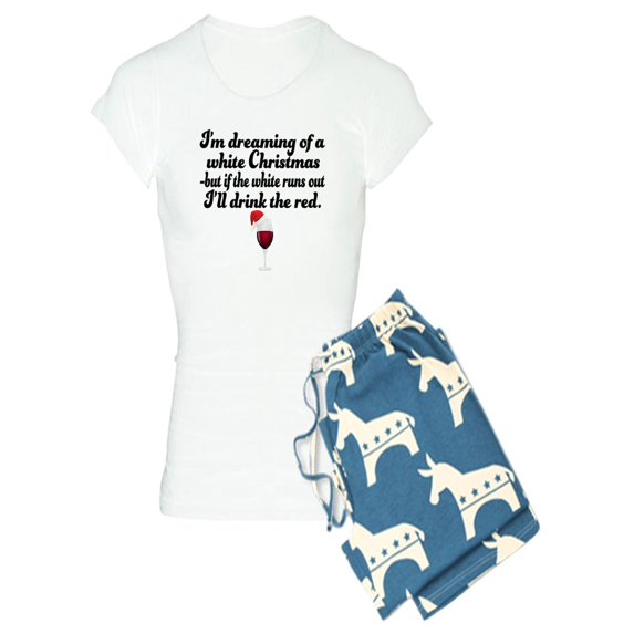 CafePress - White Christmas - Women's Light Pajamas