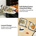 thumbnail image 4 of 5-Piece Kitchen Apron Set with Heat-Resistant Gloves & Insulation Mats for Cooking, Baking, BBQ Sunflowers and Butterflies, 4 of 6