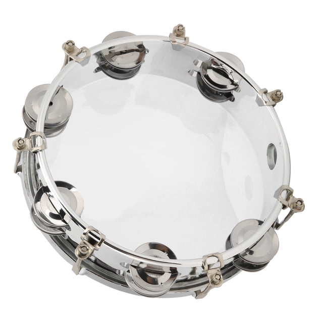 Tambourinas Para Adultos, Tono De Pandereta Ajustable Tono Doble Hilera Campanas Homontones Tamburina De Pandilla Instrumento De Percusión 8in Para Principiantes