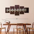 thumbnail image 3 of Elephant Stock Football Laces Wall Art - Horizontal Multi Panel Canvas - 5 Pieceliving Room Wall Decor - Photography Sports Multi Panel - Red And Brown Decor - 92" x 42", 3 of 8