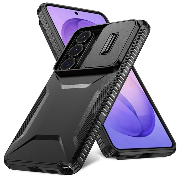 Dteck Case for Samsung Galaxy S26 Ultra,Shockproof TPU PC Case Sliding Lens Protection Anti-Slip Back Cover for Samsung Galaxy S26 Ultra,Black