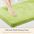 thumbnail image 3 of ComfiTime 2 Piece Bathroom Rugs Set – Thick Memory Foam, Non-Slip Bath Mat, Soft Plush Velvet Top, Ultra Absorbent, Small, Large & Long Rugs for Bathroom Floor, Yellow Green, 20*32, 2PCS, 3 of 12