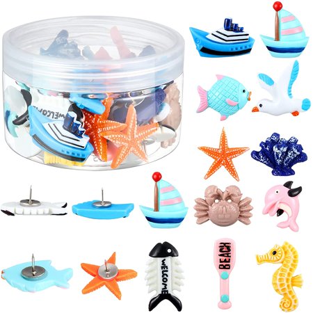 36 Pieces Decorative Push Pins Creative Thumbtacks Cute Seahorse ...