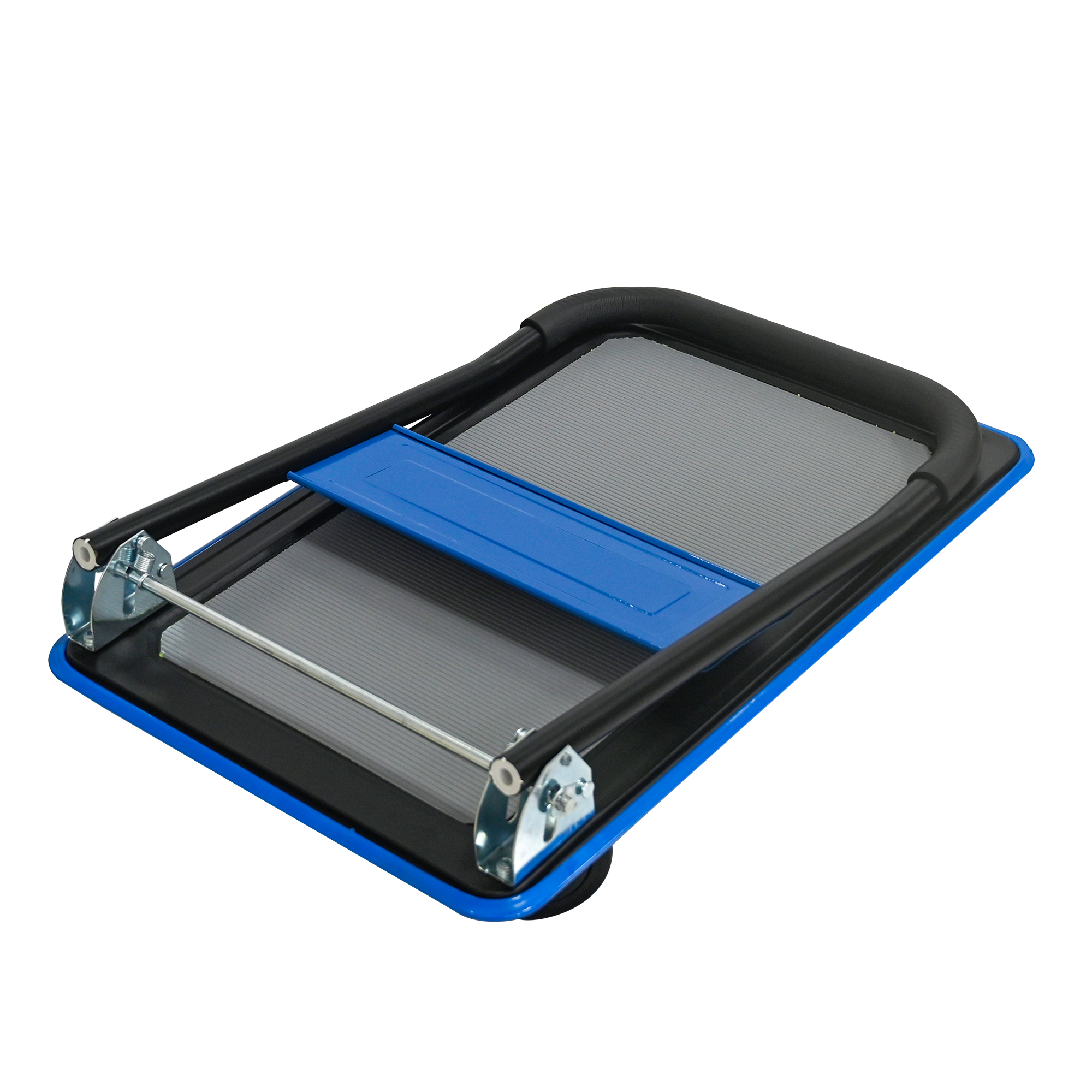 Flatbed Cart, 330lbs Heavy Duty Capacity Platform Hand Truck 360 Degree Swivel Wheels Foldable Push Hand Cart for Loading and Storage, Warehouse-Blue