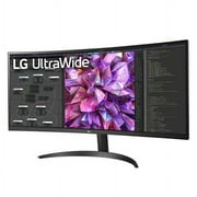 LG, 34WQ60C-B.AUS, Curved UltraWide QHD IPS HDR 10 Monitor, 3440 x 1440 Resolution, Computer Monitors, Black/34 in, 1, 1, 1