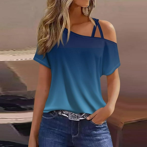 Ichuanyi Womens Tops Summer Off The Shoulder 2025 Spring Fashion Short Sleeve T Shirt Basic Tees Sexy Dressy Casual Blouse