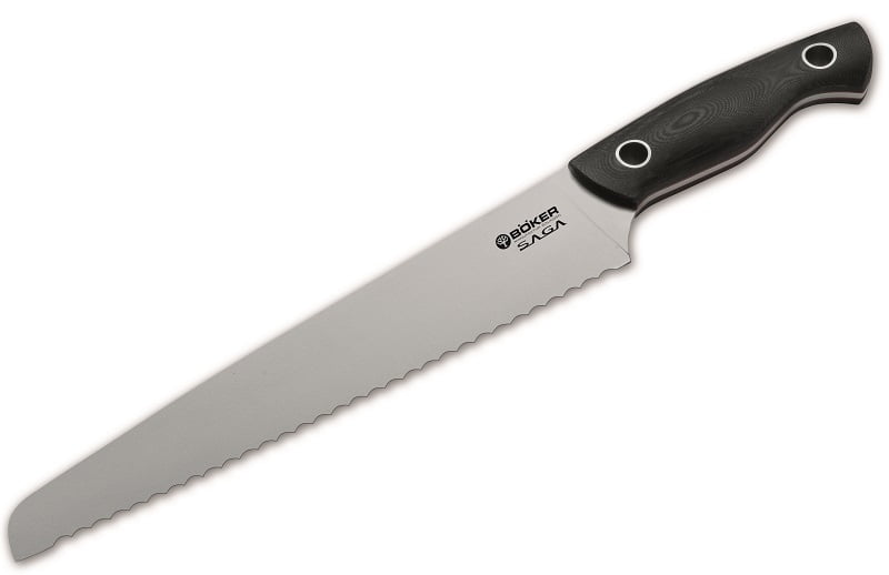 BOKER TREE BRAND Saga Premium Kitchen Cutlery Black G10 Full Tang Stainless Bread Knife... by Boker Tree Brand Knives
