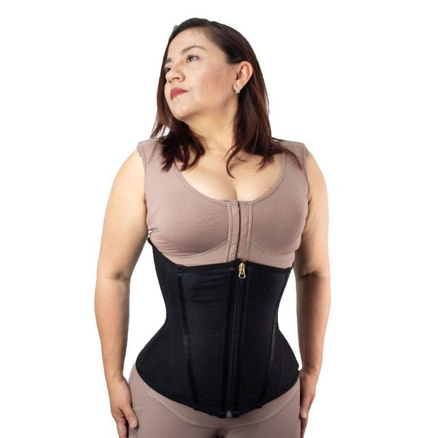 Colombian harmony Faja powerflex con Cierre de Zíper de Alta Compresión, 3 Filas de Broches, Encaje de Silicona, Apertura perineal 100% Producto Colombiano