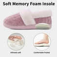 thumbnail image 4 of Litfun Women's Chenille Knit House Shoes Fleece Lined Memory Foam House Slippers, Pink, Size 10-11, 4 of 7