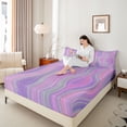 thumbnail image 4 of Castle Fairy Geometric Lines Queen Sheet Sets for Teens,Abstract Gradient Bed Set, 4 of 7
