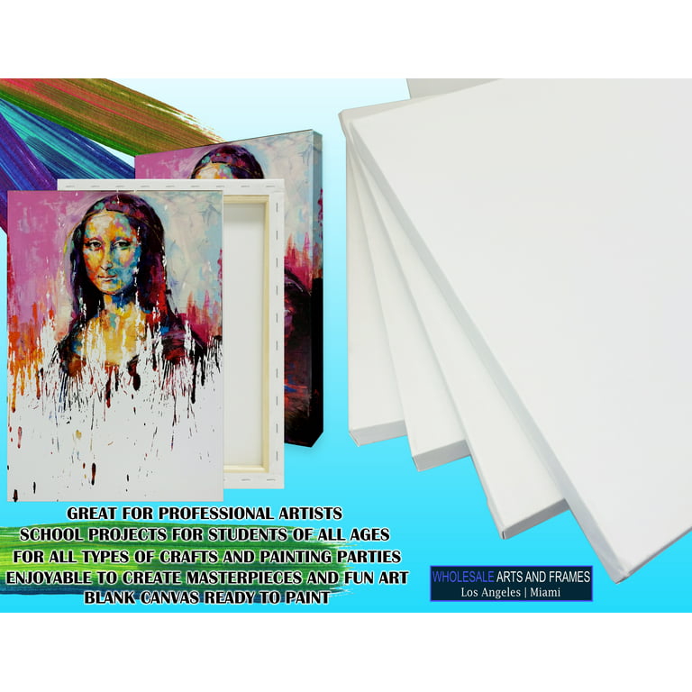 Pack of 4 Stretched Canvas for Painting Primed 30x40cm,12x16 inch