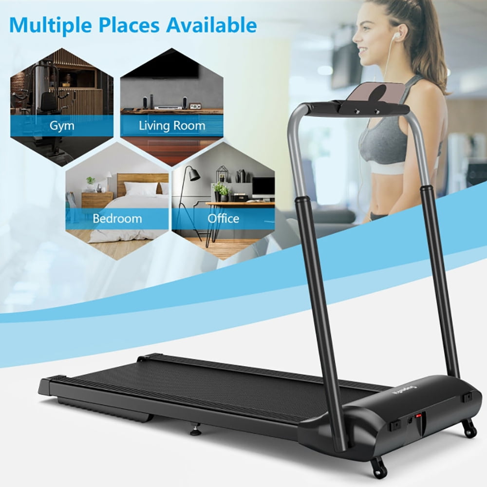 Yardi Yard Compact Folding Treadmill with Touch Screen APP Control-Black, Treadmill for Walking & Running
