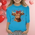 thumbnail image 3 of XEGLSBU Shirts for Girls 7-8 Years Old Girls' Fashion T Shirt with Cropped Sleeves for Valentine's Day. Blue Size 7-8 Years, 3 of 5