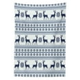 thumbnail image 3 of Ambesonne Nordic Tablecloth Rectangular Table Cover, Pixel Art Style Reindeer, 52"x70", Pale Blue Dark Blue, 3 of 4