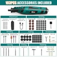 thumbnail image 7 of 8V Cordless Rotary Tool Kit, NEU MASTER Power Rotary Tool With 2.0Ah Batttery, 103pcs Accessories, 30000RPM 5-Speeds LED light, Multi Power Carving Tools for Sanding, Polishing, Drilling, Cutting, 7 of 7
