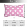 thumbnail image 2 of Fotbe Pink And White Polka Dot Funda de Almohada Decorativa Estilo Occidental, Lujo en Algodón, Fundas para Almohadas King, Cojín Estampado para Decoración del Hogar-16"x24", 2 of 6