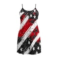 thumbnail image 4 of Hxshgdsn 250 Anniversary Cami Tank Tops Womens Plus Size July 4th Distressed American Flag Print Spaghetti Strap Swing Dress（Dark Gray/5XL）, 4 of 5