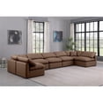 thumbnail image 2 of Meridian Furniture Indulge 234" Brown Vegan Leather U-Shaped Modular Sectional, 2 of 9