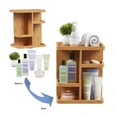 thumbnail image 5 of Lavish Home Makeup Organizer - Rotating Eco-Friendly Modern Bamboo Carousel, 5 of 6
