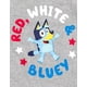 thumbnail image 2 of Camiseta Bluey del 4 de julio para niños pequeños y niñas, gris 3T/4T, 2 of 5