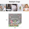 thumbnail image 5 of Cloth Napkins Set of 8 - 20x20 Inches, Easter Bunny Gnomes Washable Reusable Table Napkins, Spring Easter Eggs Floral Black Plaid Soft & Absortbent Dining Napkin for Party Wedding Hotel Restaurant, 5 of 8