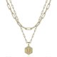 thumbnail image 1 of Dainty Layered Initial Necklaces for Women Trendy, 14K Real Gold Plated Paperclip Chain Necklace Cute Hexagon Letter Pendant Initial Choker Necklace G, 1 of 4