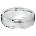 thumbnail image 2 of 8mm Titanium Wedding Band White Titanium Ring Brushed Finish Milgrain Design Beveled, 2 of 3