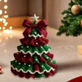 thumbnail image 4 of Dserfhy Handmade Crochet Christmas Tree DIY Xmas Tree Crochet Craft Starter Set with Bow And Faux Pearl for Beginners Knitting Holiday Decoration for Home Decor, 4 of 8