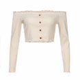 thumbnail image 3 of Vedolay Womens Tops Long Sleeve Fall Blouses Button-Down Shirts Tops Spring Loose Casual Shirts Khaki,M, 3 of 5