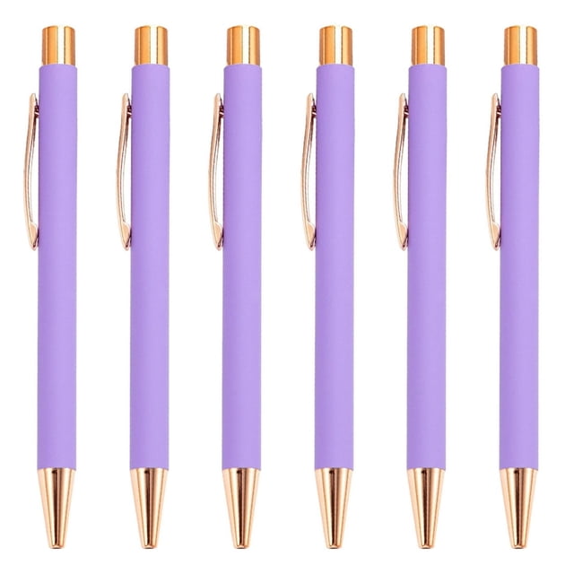 HLONK 6x Stylo-Bille Rétractable 1,0 mm Stylo d'Écriture Stylo à Bille Roulante Stylo de Papeterie