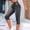 *Black, variant on Women's High Waisted Denim Capri Pants,Stretchy Skinny Cropped Jeans with Drawstring Black,Women's Plus L