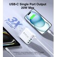 thumbnail image 3 of [Cargador] Cargador de pared BREEKET USB C de 50 W y 5 puertos para iPhone, 3 of 8