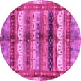 thumbnail image 1 of Ahgly Company Indoor Round Abstract Pink Modern Area Rugs, 6' Round, 1 of 4
