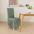 thumbnail image 5 of Seersucker Chair Covers for Dining Chairs,Stretchable Universal Dining Room Chair Slipcovers Washable Removable Elastic Chair Covers for Home,Kitchen,Wedding, Party,Banquet,Protector with Lace Trim, 5 of 9
