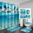 thumbnail image 1 of Ensembles de Salle de Bain avec Rideau de Douche et Tapis Rideaux de Douche d'Automne pour Salle de Bain Ensembles avec Tapis Déco de Salle de Bain Brun Clair 4 Pcs Incluses 12 Crochets, 1 of 8