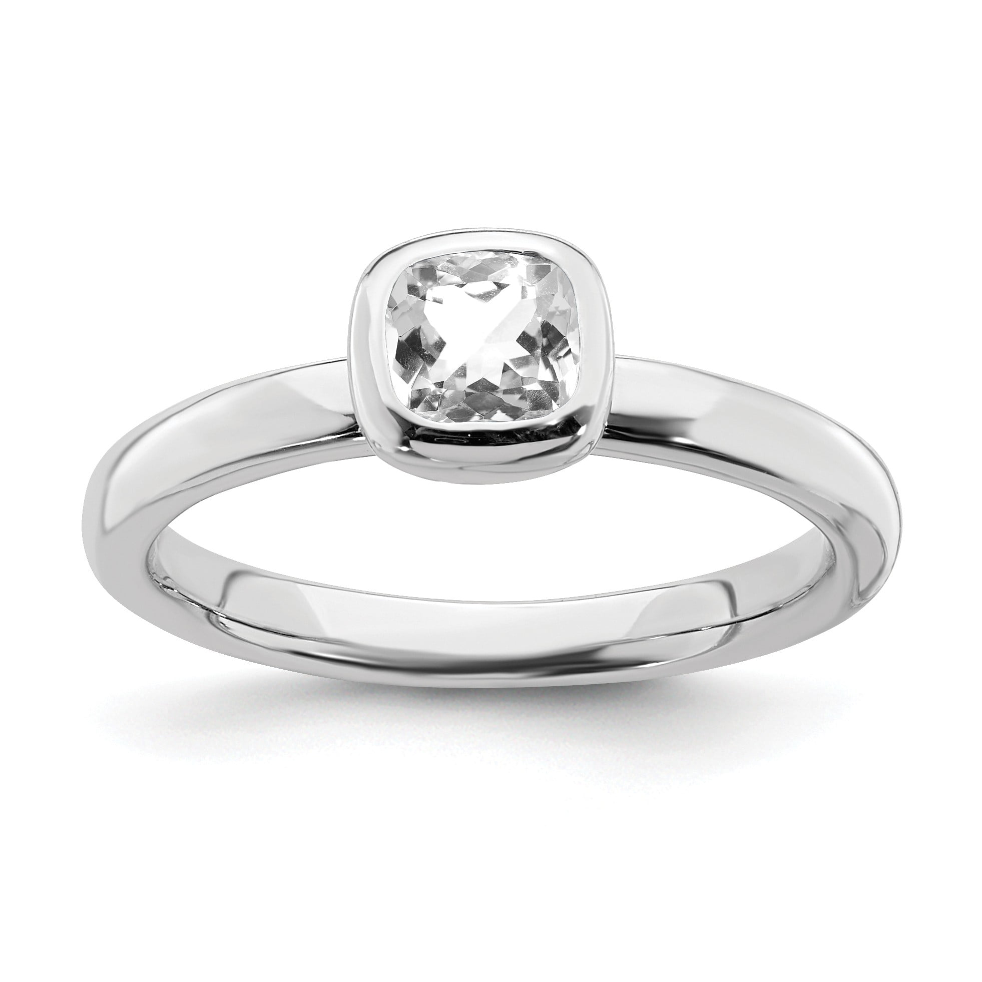 Size 7 Bonyak Jewelry Sterling Silver Band for 5 mm Cushion Ring Size 7 Bonyak Jewelry Sterling Silver Band for 5 mm Cushion Ring