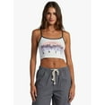 thumbnail image 2 of Roxy Women's Sunset Palm Distressed Graphic Cropped Ribbed Tank Top Tee T-Shirt (XX-Large, Snow White), 2 of 5
