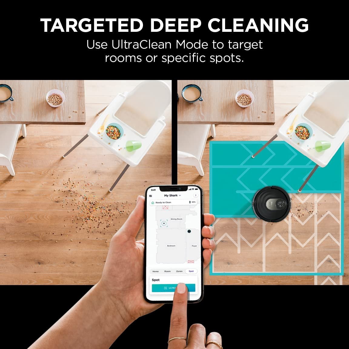 Shark AI Robot Vacuum & Mop, with Home Mapping, Perfect for Pets, Wifi, Works with Alexa, Black/Gold AV2001WD