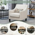 thumbnail image 5 of BISHE Mid-Century Modern Corduroy Accent Chair with Soft Cushions, Upholstered Armchair for Living Room, Bedroom, Office, Lounge, Comfortable Single Sofa Chair,Beige, 5 of 8