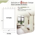 thumbnail image 5 of 8 Panels Canopy Curtains Ivory Canopy Bed Curtains for King Full/Queen and Twin Bed Frame,Four Poster Bed Canopy Curtains Drapes,Sheer Canopy Bed Drapes with Top and Self-Adhesive Velcro(42"x74"), 5 of 8