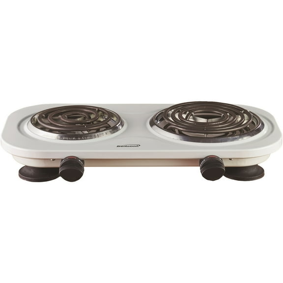 Brentwood 19" 2-Coil White, Electric Burner