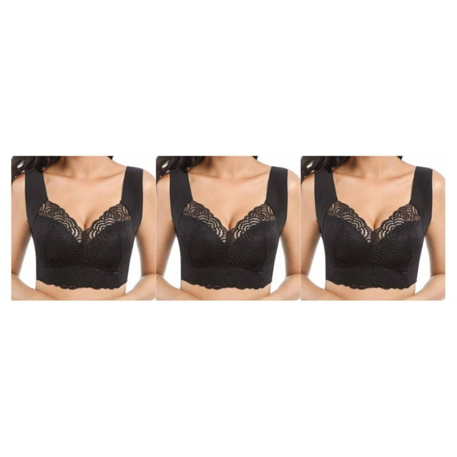 mmirethe Ribless Bra Lace Offers Skin-Friendly And Breathable Comfort For Women Widened Shoulder Strap Is Stable And Does Not 2XL 3Set