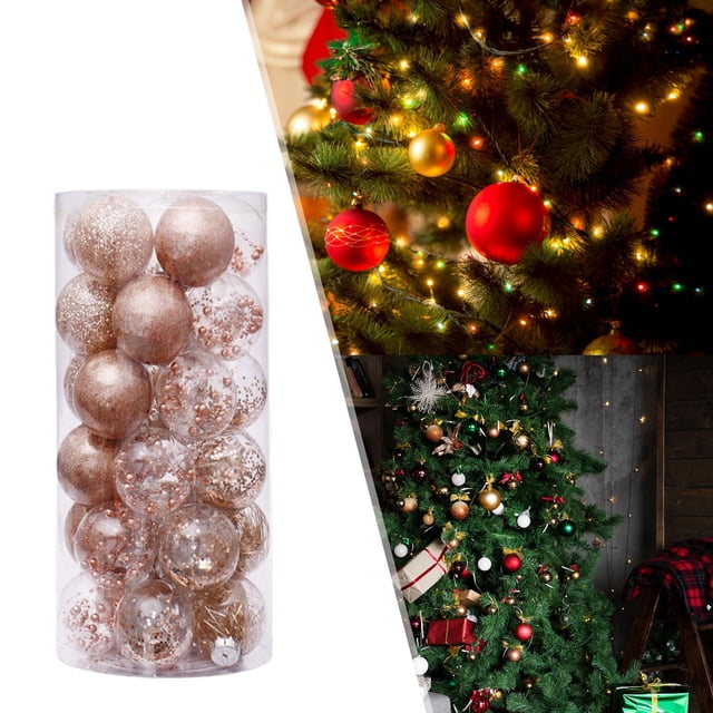 Adornos de bolas de Navidad BLESIY 24 piezas Dorado champagne
